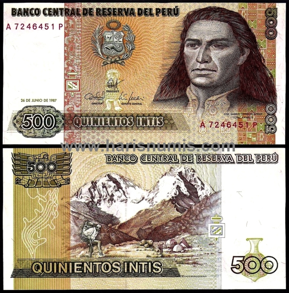 Picture of PERU 500 Intis 1987 P134b UNC