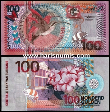 Picture of SURINAME 100 Gulden 2000 P 149 UNC