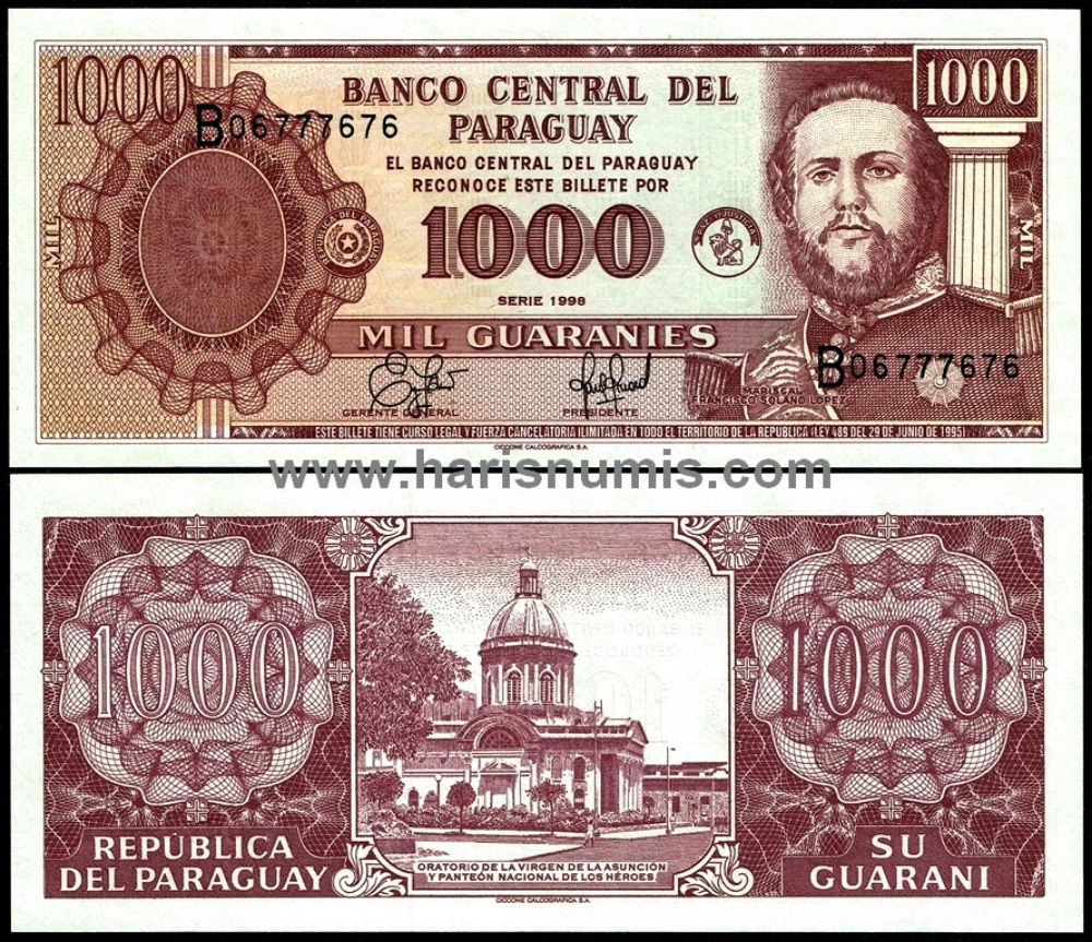 Picture of PARAGUAY 1000 Guaranies 1998 P214a UNC