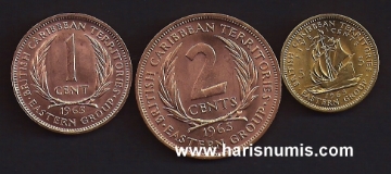 Picture of BRITISH EAST CARIBBEAN TERRITORIES 1-5 Cents 1965 KM2-4 UNC