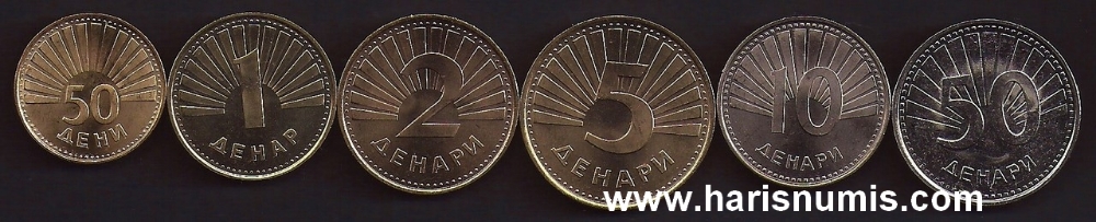 Picture of MACEDONIA 0.5-50 Denari 1993-08 KM 1-32 UNC