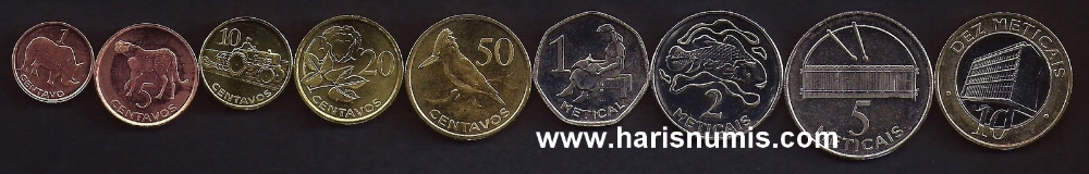 Picture of MOZAMBIQUE 1 Centavo-10 Meticais 2006 KM132-140 UNC