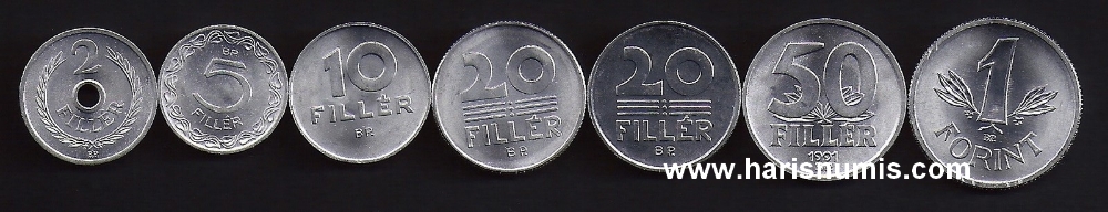 Picture of HUNGARY 2 Filler-1 Forint 1973-94 KM546-677 UNC