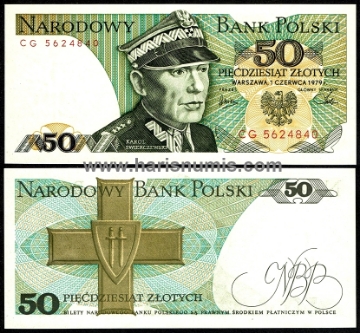 Picture of POLAND 50 Zlotych 1979 P142b UNC