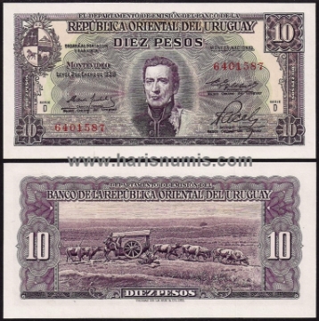 Picture of URUGUAY 10 Pesos L1939 (1967) P42b UNC