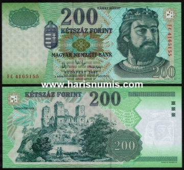 Picture of HUNGARY 200 Forint 2007 P 187g UNC