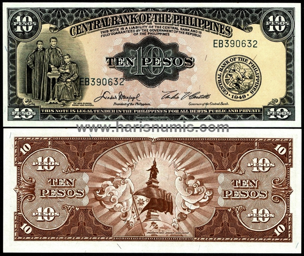 Picture of PHILIPPINES 10 Pesos 1949 P 136e