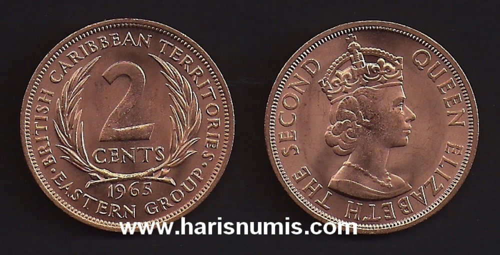 Picture of EAST CARIBBEAN STATES 2 Cents 1965 KM3 UNC