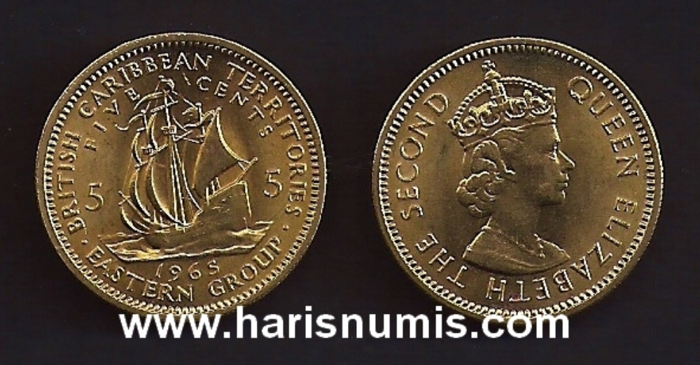 Picture of EAST CARIBBEAN STATES 5 Cents 1965 KM4 UNC