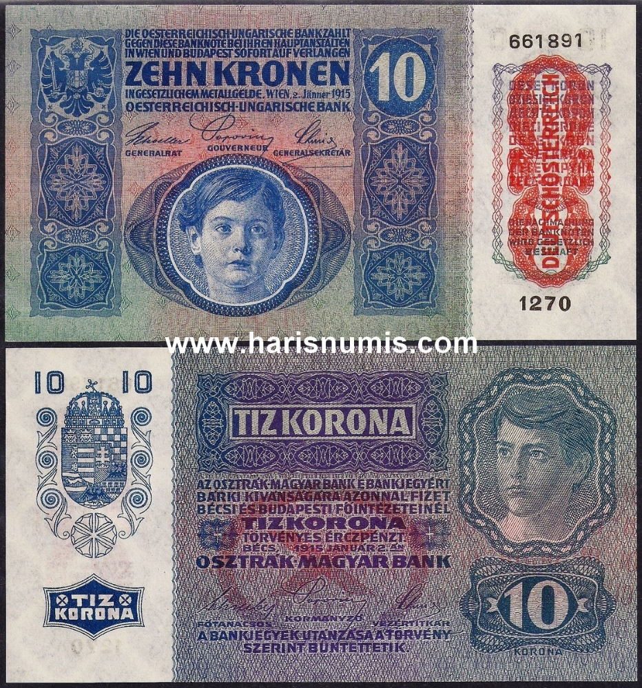 Picture of AUSTRIA 10 Kronen ND (1919) P51a UNC