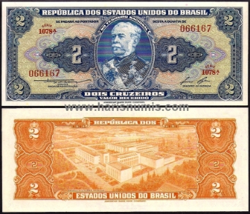 Picture of BRAZIL 2 Cruzeiros ND(1958) P151b UNC