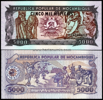 Picture of MOZAMBIQUE 5000 Meticais 1989 P 133b UNC