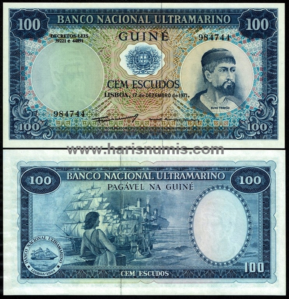 Picture of PORTUGUESE GUINEA 100 Escudos 1971 P45a UNC