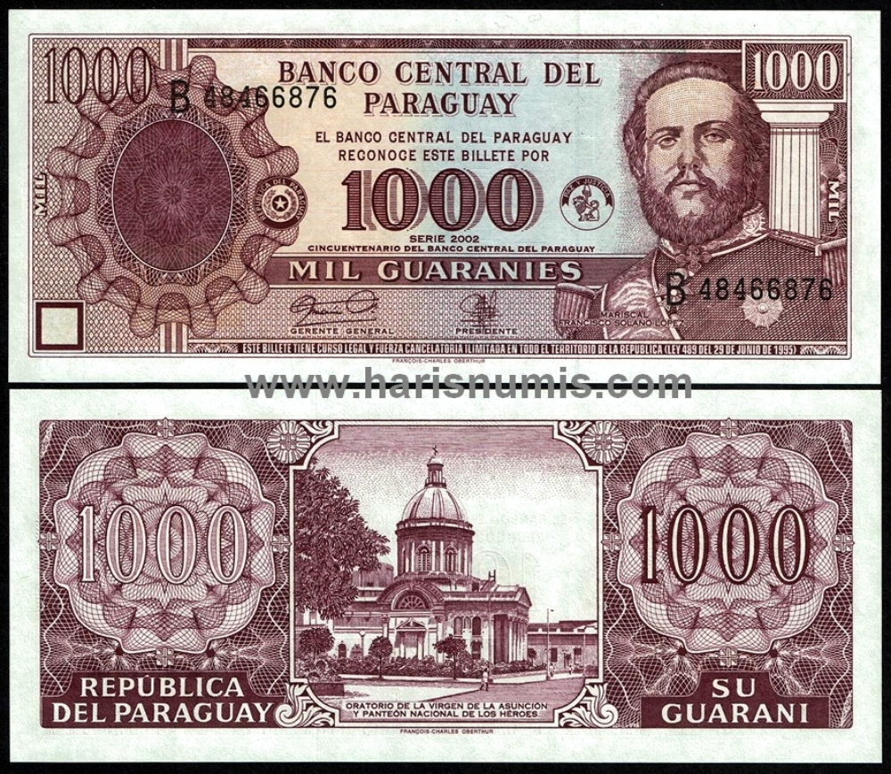 Picture of PARAGUAY 1000 Guaranies 2002 Comm. P221a UNC