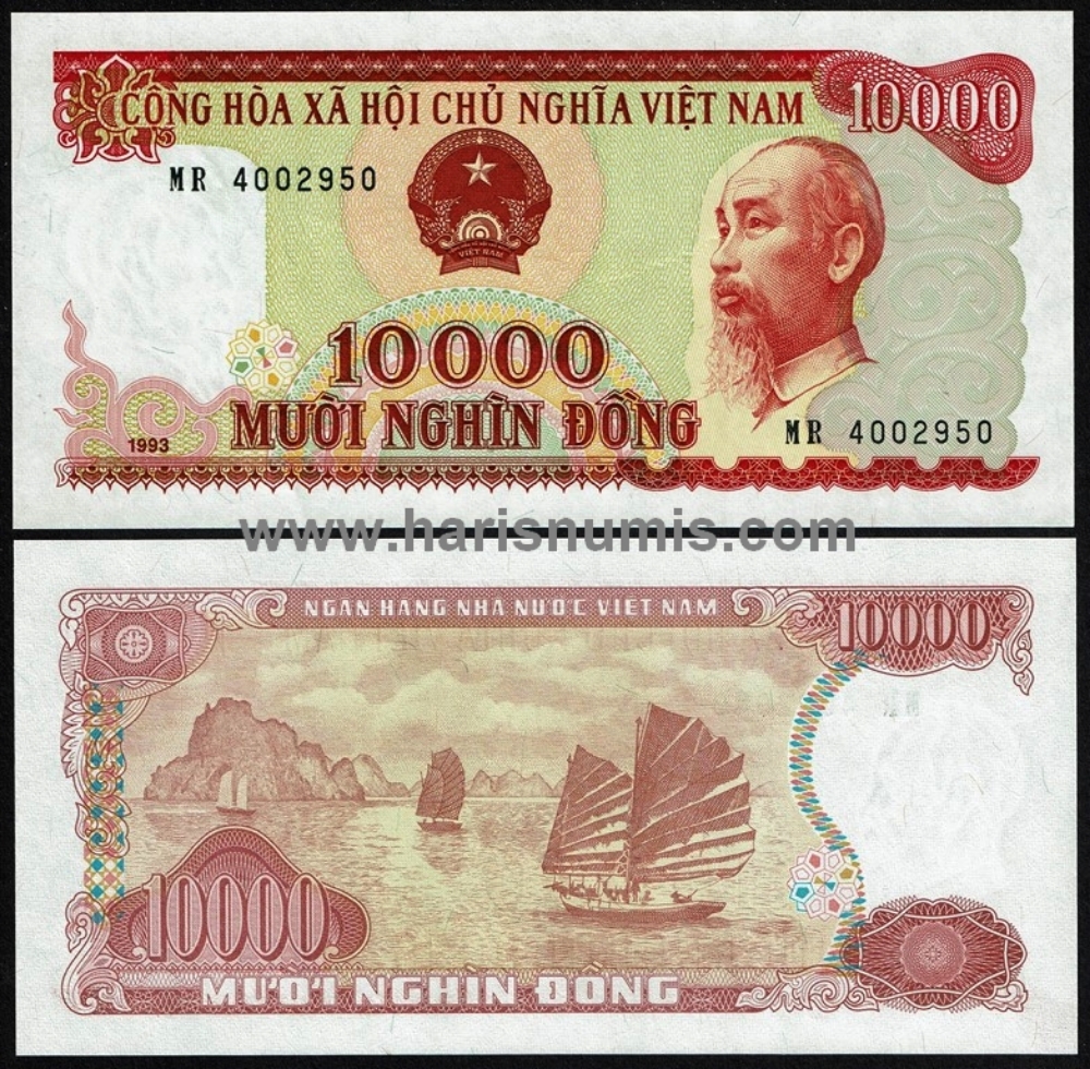 Picture of VIETNAM 10.000 Dong 1993 P 115 UNC