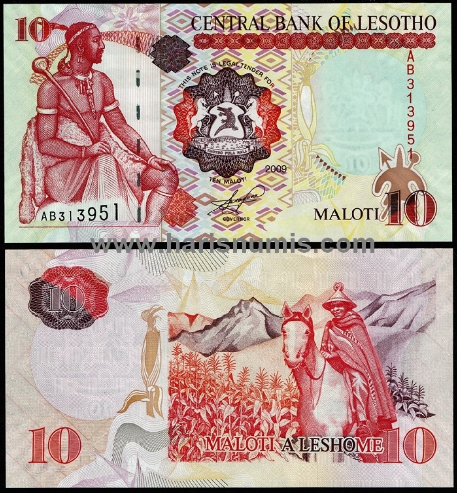 Picture of LESOTHO 10 Maloti 2009 P15 UNC