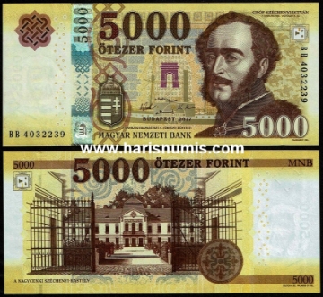 Picture of HUNGARY 5000 Forint 2017 P 205b UNC