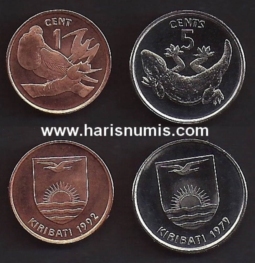 Picture of KIRIBATI 1 & 5 Cents 1992-79 KM1, 3 UNC