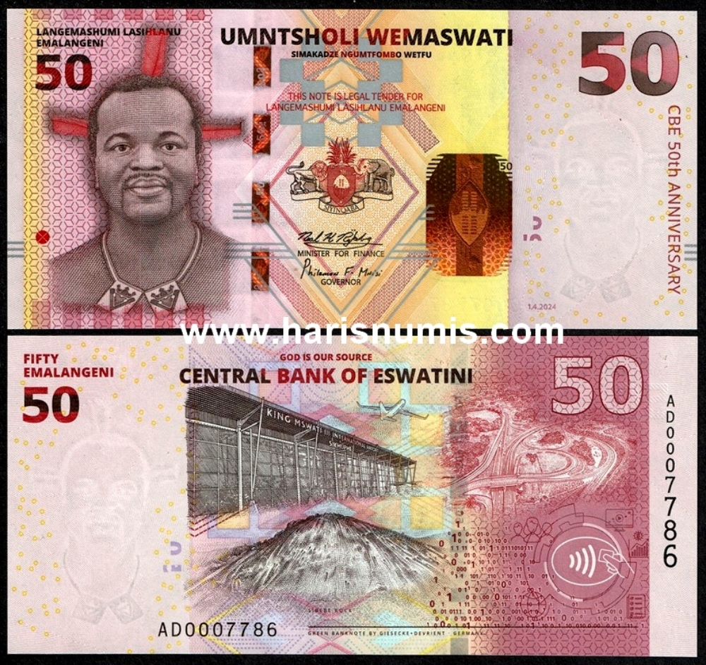 Picture of ESWATINI (Swaziland) 50 Emalangeni 2024 Comm. P46 UNC