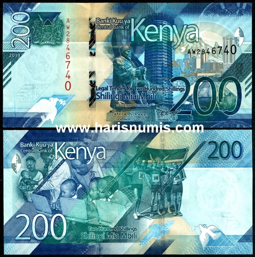 Picture of KENYA 200 Shillings 2019 P54a UNC