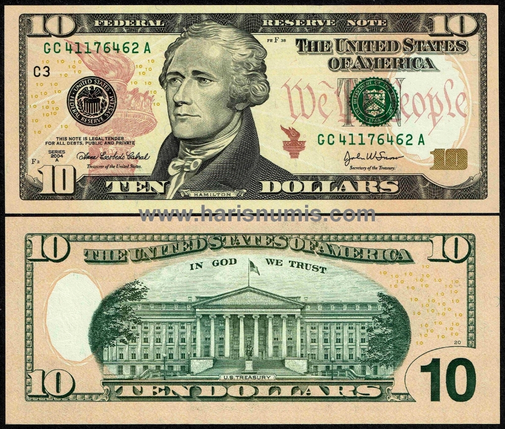 Picture of U.S.A. 10 Dollars 2004A P520C UNC