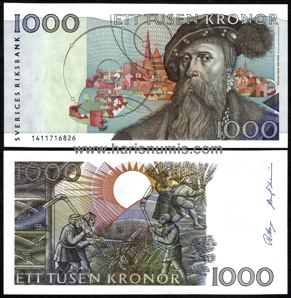 Picture of SWEDEN 1000 Kronor 1991 P60a.3 UNC