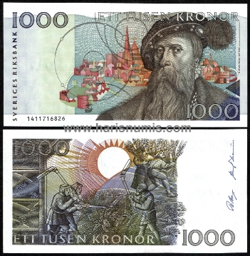 Picture of SWEDEN 1000 Kronor 1991 P60a.3 UNC