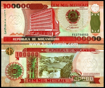 Picture of MOZAMBIQUE 100.000 Meticais 1993 P139 UNC