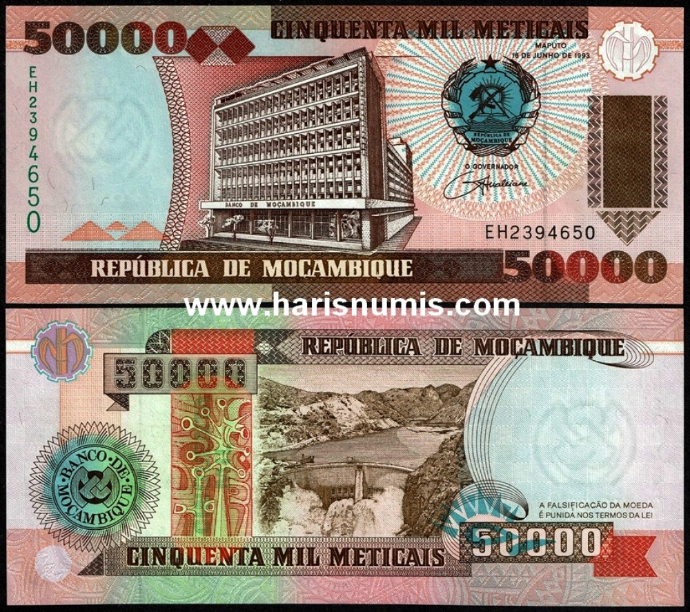 Picture of MOZAMBIQUE 50.000 Meticais 1993 P138 10 pcs. Bulk Sale UNC