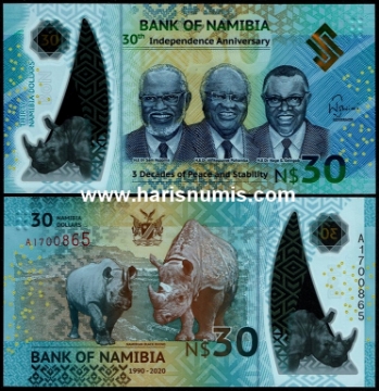 Picture of NAMIBIA 30 Dollars 2020 Comm. P18a UNC