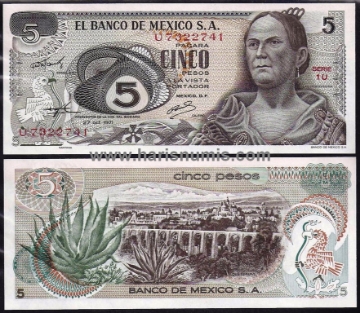 Picture of MEXICO 5 Pesos 1971 P62b UNC