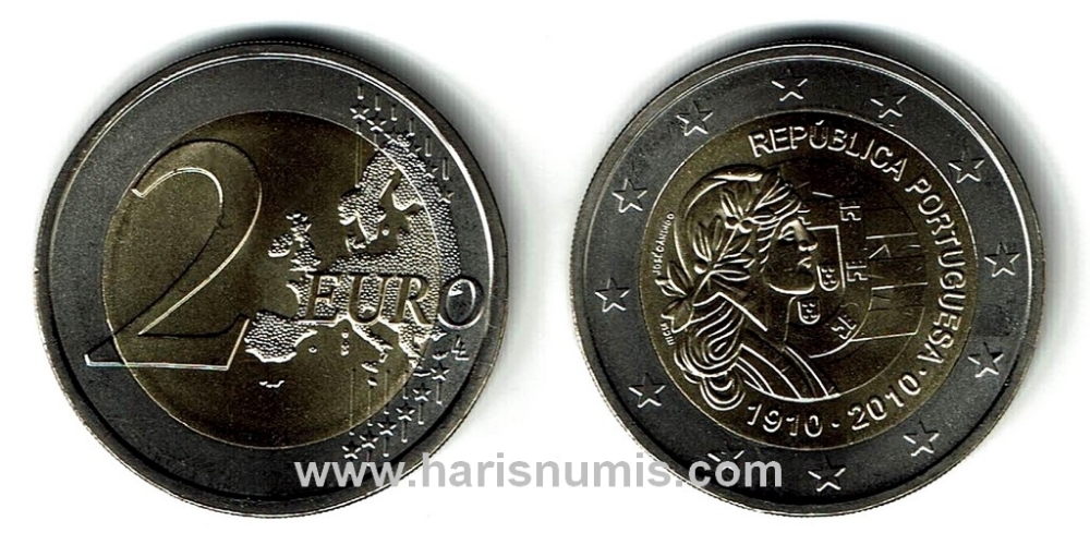 Picture of PORTUGAL 2 Euro 2010 KM796 UNC