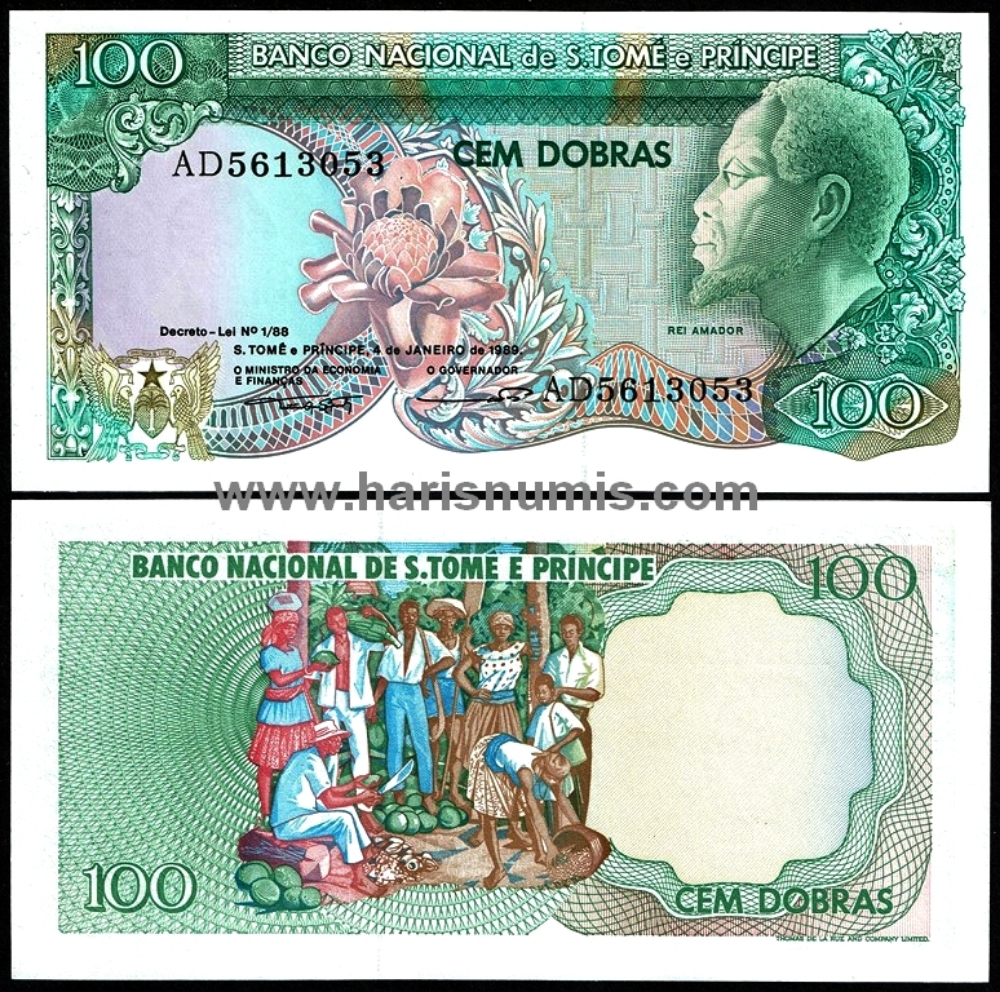 Picture of ST. THOMAS & PRINCE 100 Dobras 1989 P60 UNC