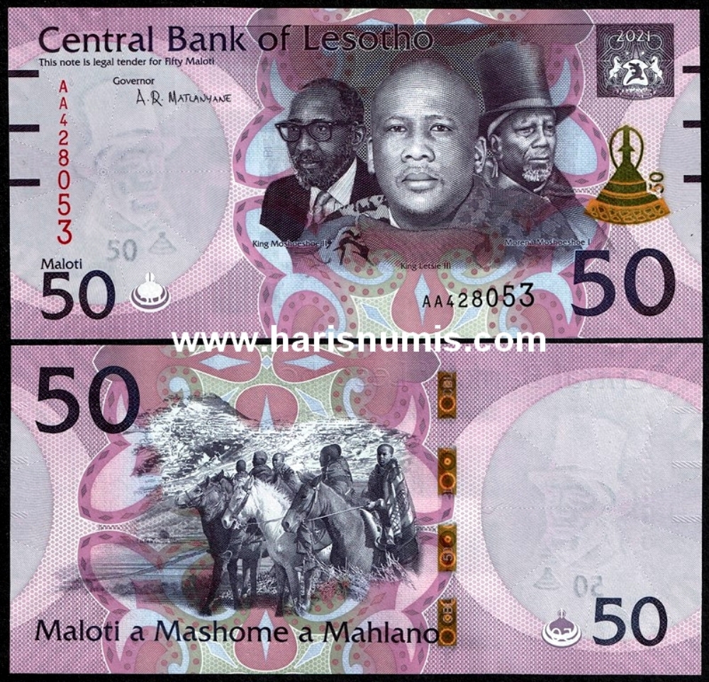 Picture of LESOTHO 50 Maloti 2021 P28 UNC