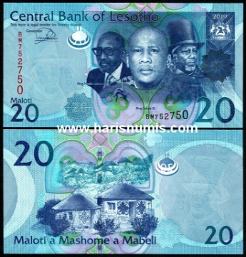 Picture of LESOTHO 20 Maloti 2019 P22c UNC