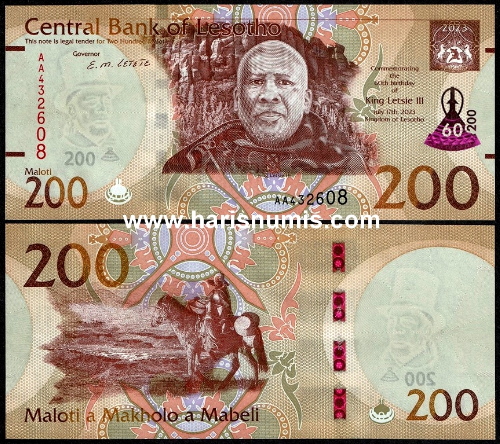 Picture of LESOTHO 200 Maloti 2023 Comm. P31 UNC