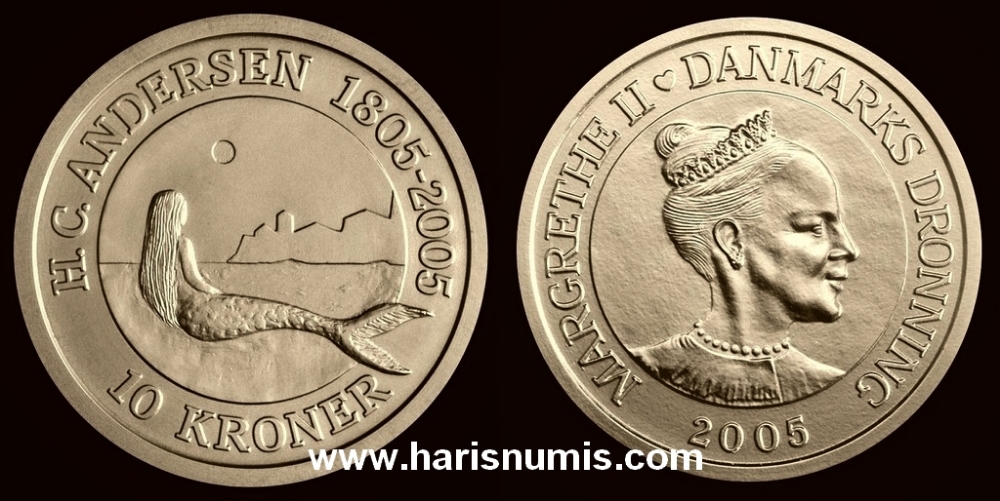 Picture of DENMARK 10 Kroner 2005 The Little Mermaid KM900 UNC