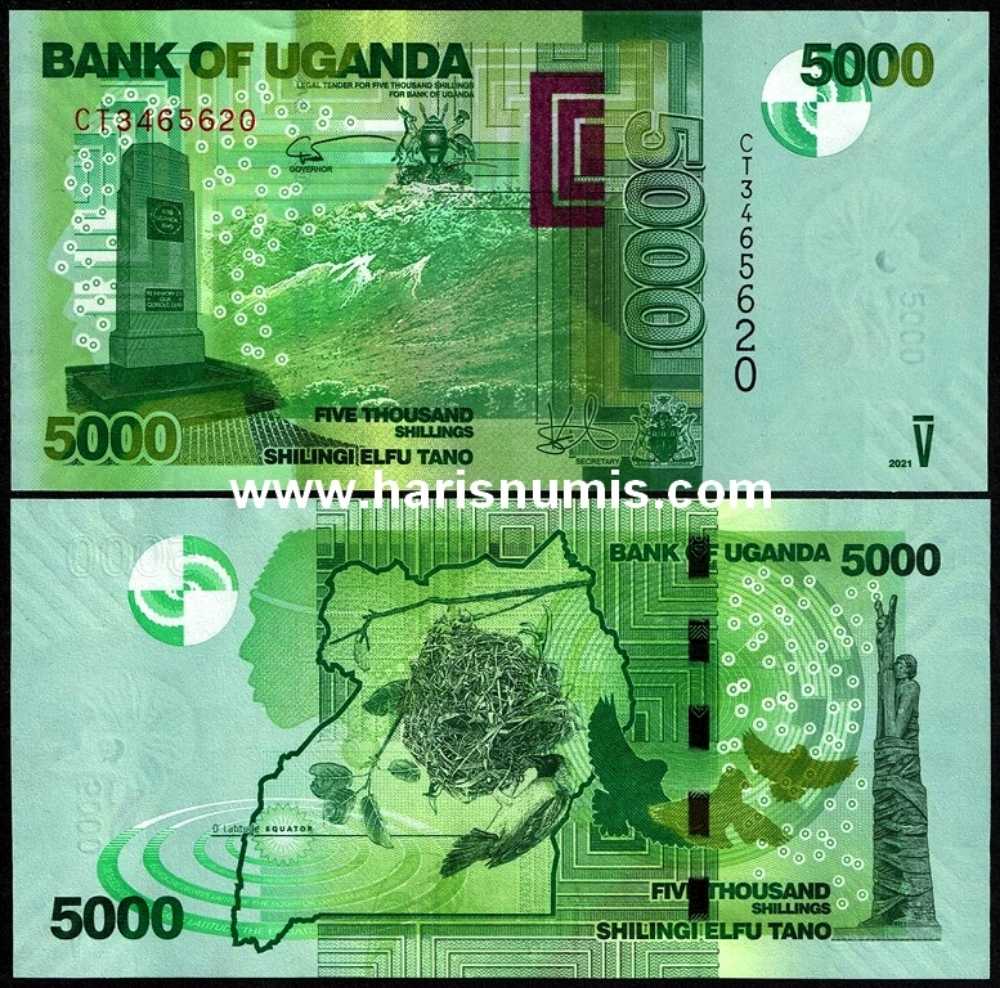 Picture of UGANDA 5000 Shillings 2021 P51g UNC