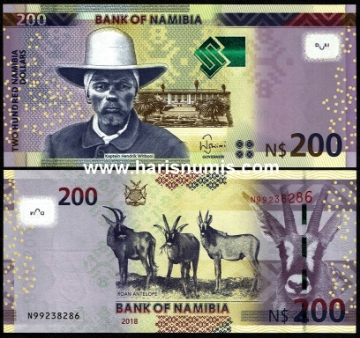 Picture of NAMIBIA 200 Dollars 2018 P15c UNC