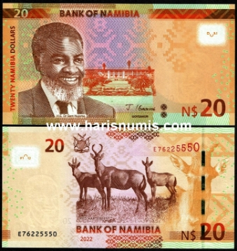 Picture of NAMIBIA 20 Dollars 2022 P17c UNC