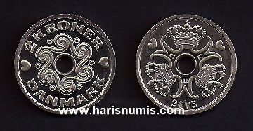 Picture of DENMARK 2 Kroner 2005 KM 874.2 UNC