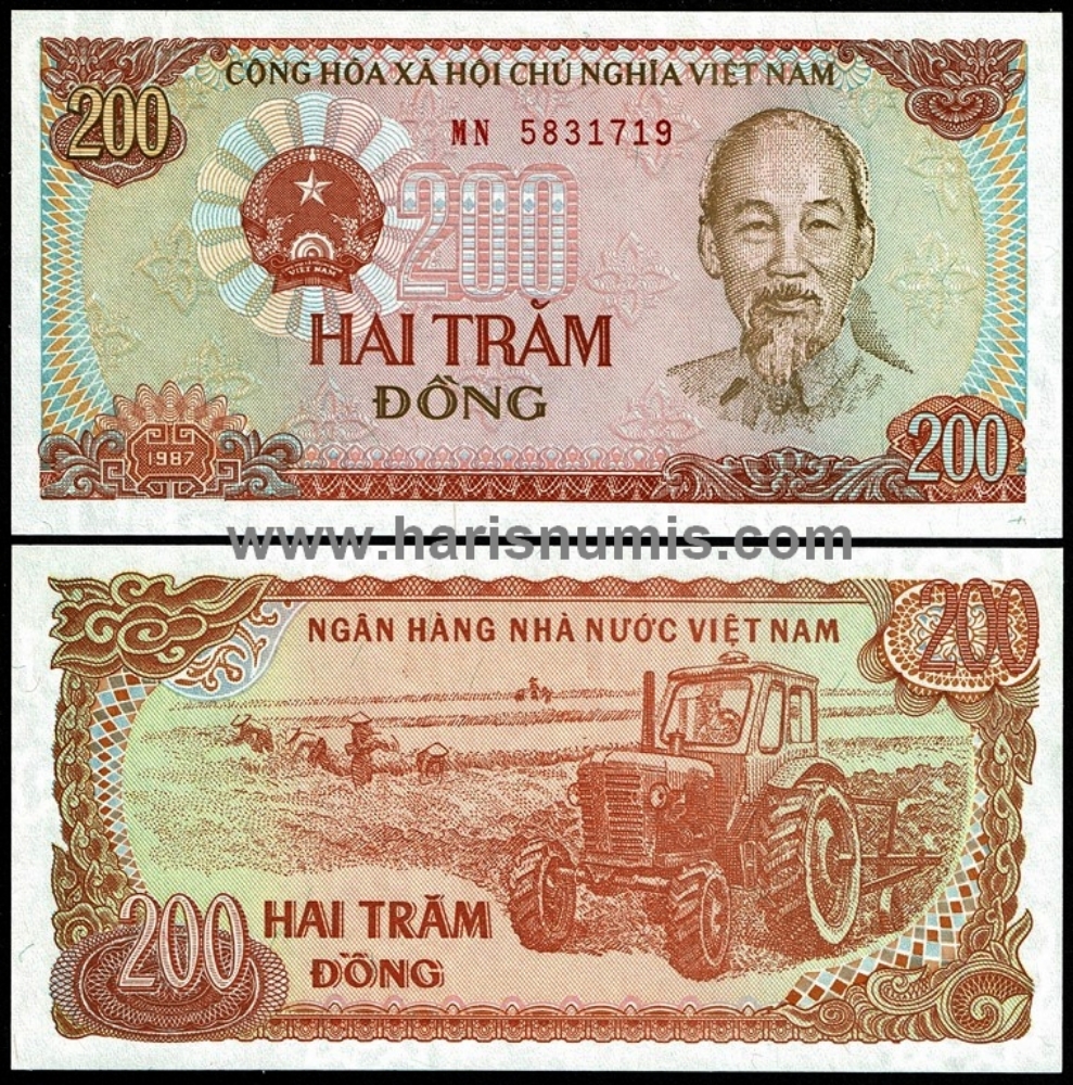 Picture of VIETNAM 200 Dong 1987 P 100a UNC