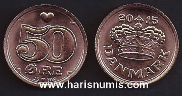 Picture of DENMARK 50 Ore 2015 KM866.4 UNC