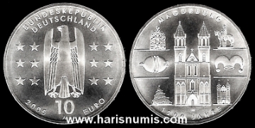 Picture of GERMANY 10 Euro 2005 A Comm. Silver KM240 UNC