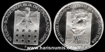 Picture of GERMANY 10 Euro 2005 F Comm. Silver KM242 UNC