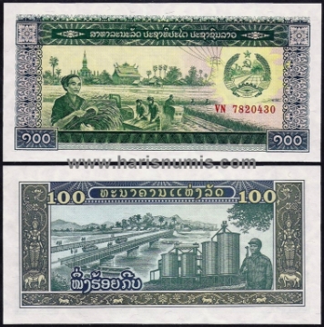 Picture of LAO / LAOS 100 Kip ND(1979) P30 UNC