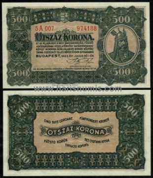 Picture of HUNGARY 500 Korona 1923 P74a UNC